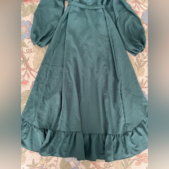 (3 for $24❣️) Ruffle Hem Self Tie Wrap Dress - Picture 6 of 13